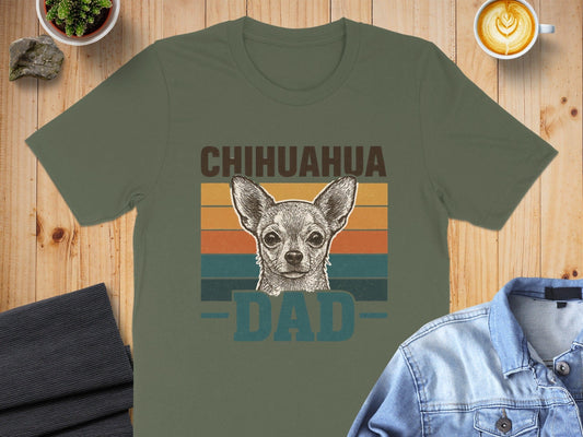 Chihuahua Dad T-Shirt Retro Style Dog Lover Gift