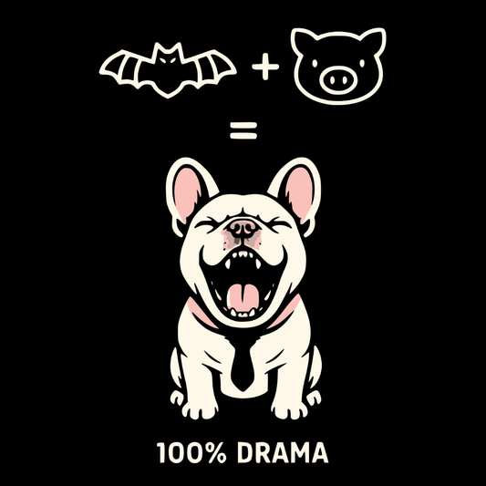 Funny Bulldog Illustration with Bat Pig Elements Product