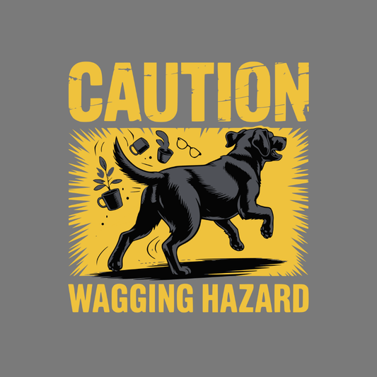 Caution Wagging Hazard Dog Graphic product