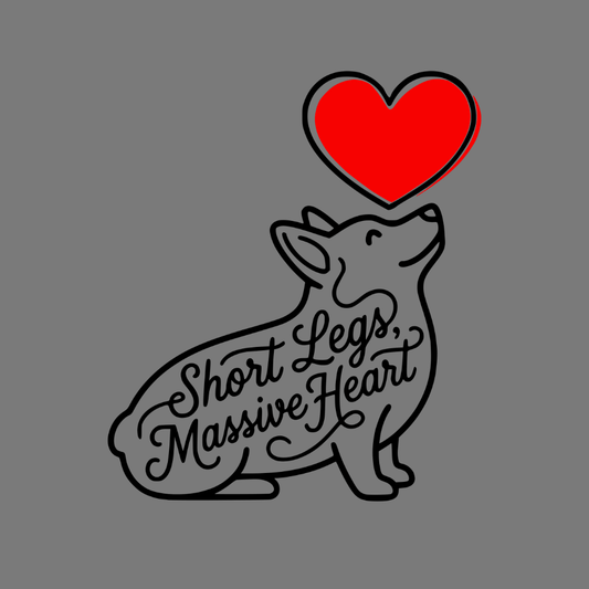 Short Legs Massive Heart Corgi Love Art Print