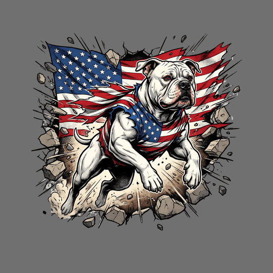 American Flag Bulldog Graphic Design T-shirt product