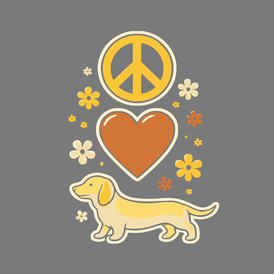 Peace Love and Dachshund Graphic Design Product