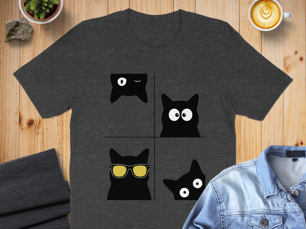 Funny Cat Faces Graphic Design T-shirt Product