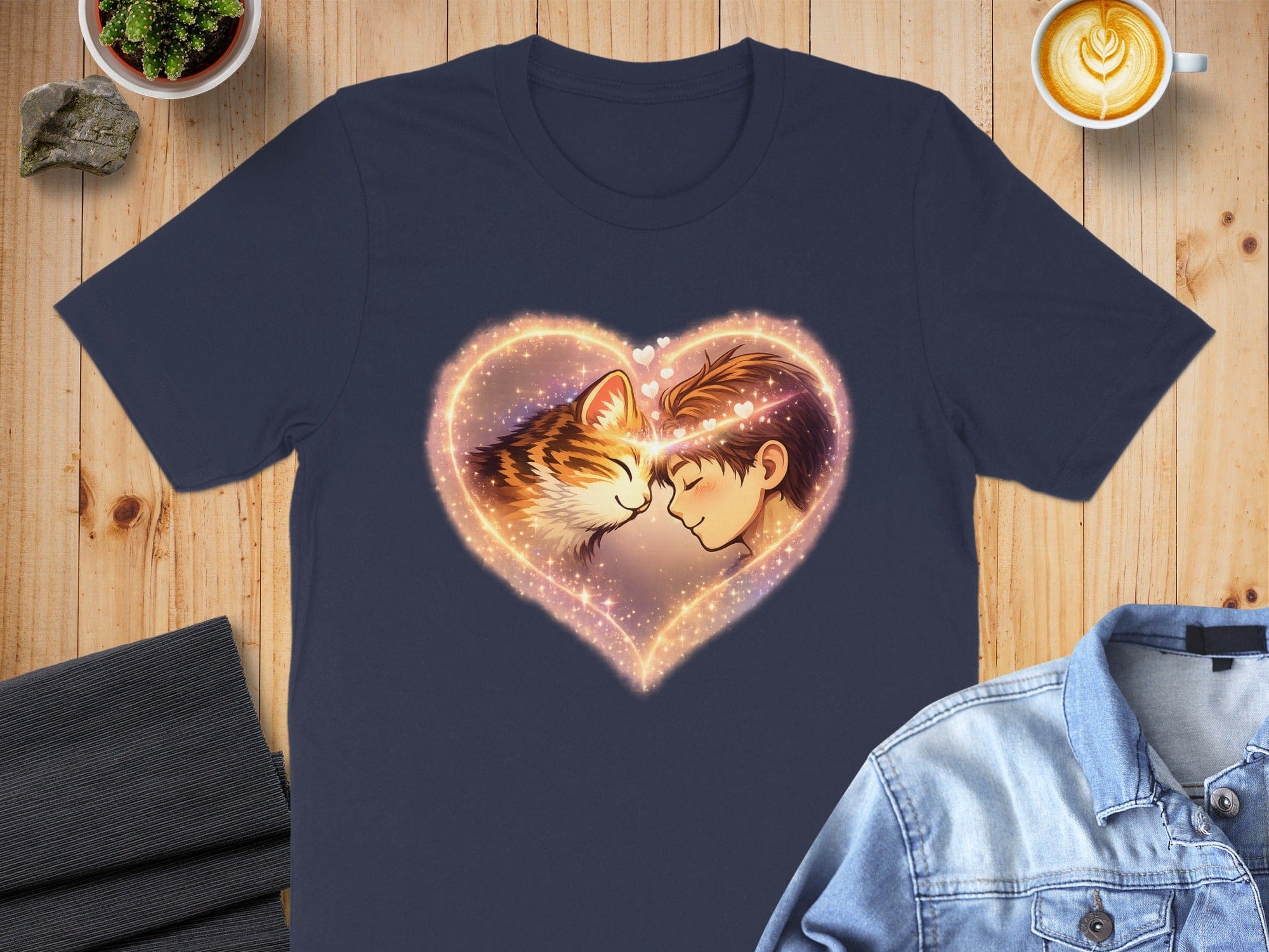 Heartfelt Bond Between Cat and Boy T-shirt