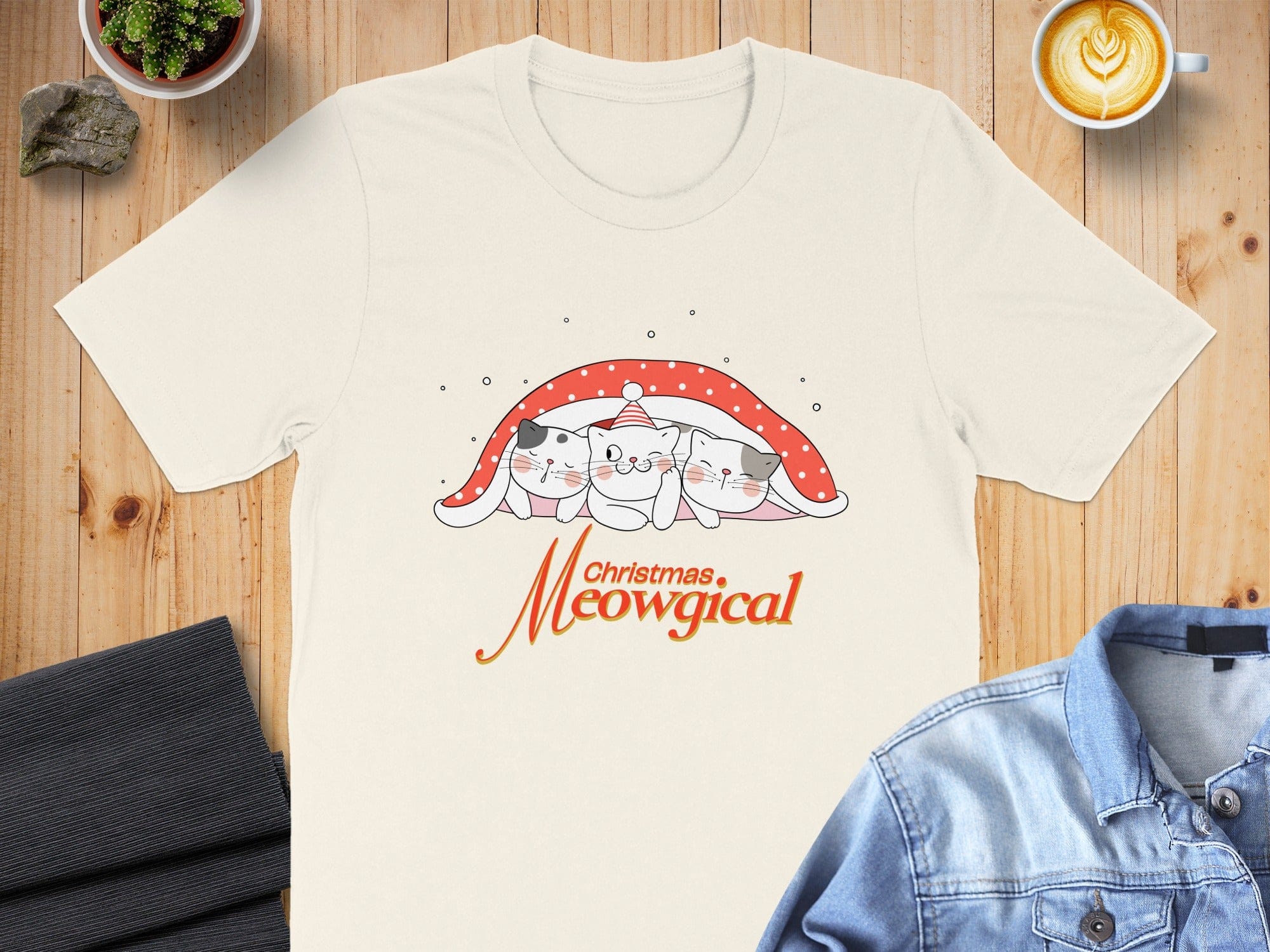 Christmas Meowgical Festive Cats Graphic Shirt