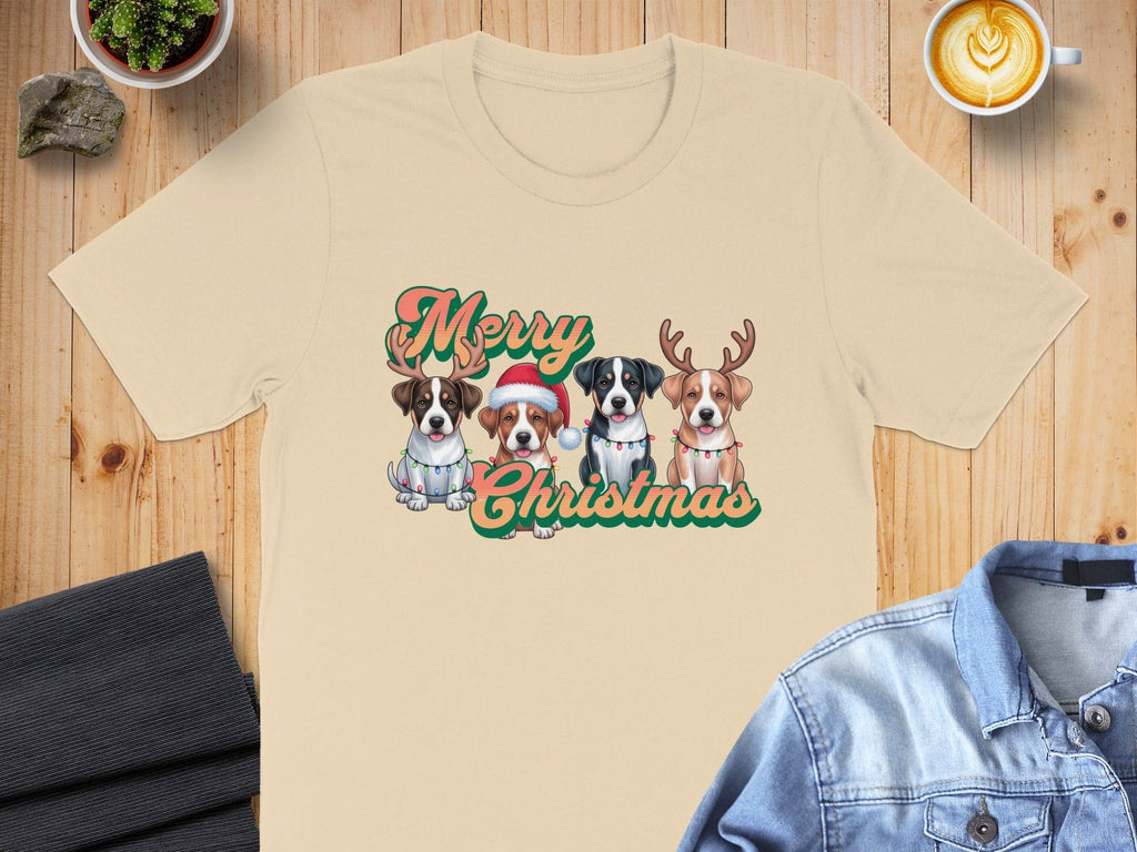 Merry Christmas Cute Dogs Graphic Tee