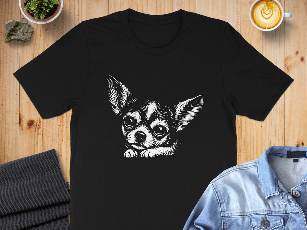 Cute Chihuahua Graphic Black T-Shirt for Dog Lovers