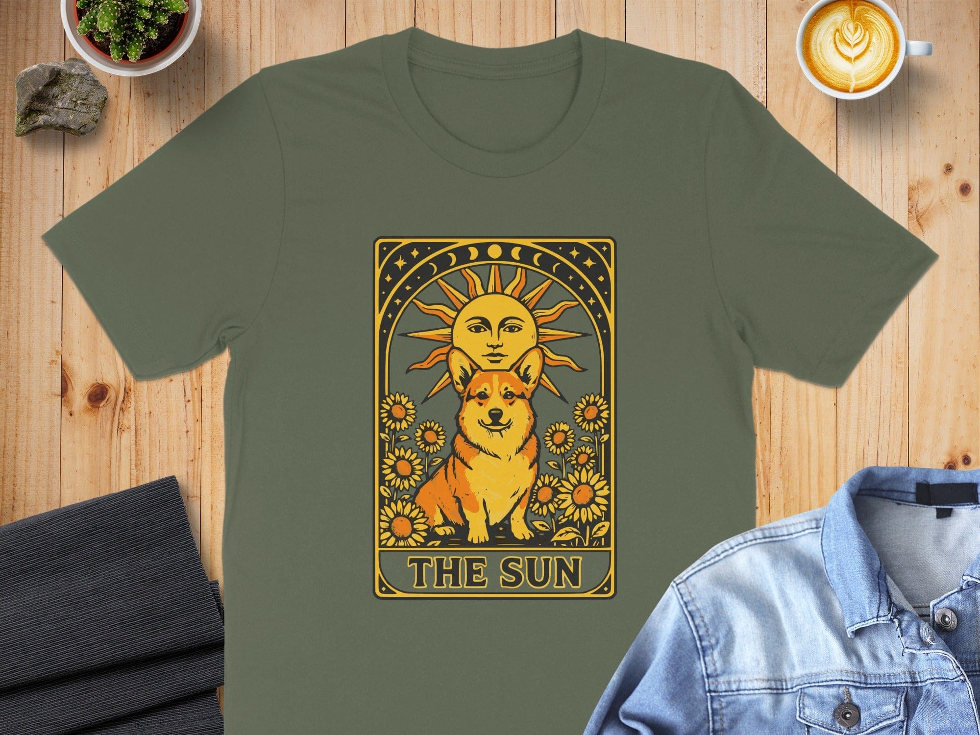 The Sun Dog and Sunflowers Graphic Art Shirt