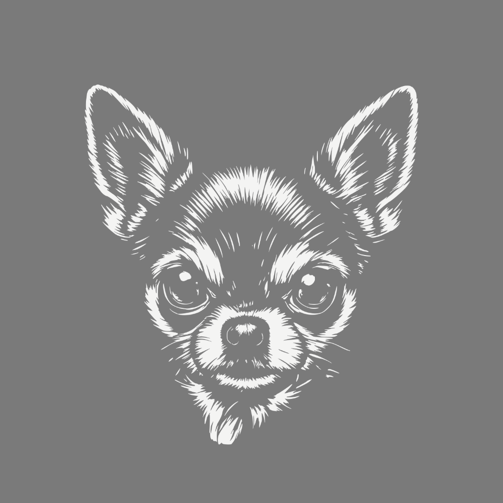 Adorable Chihuahua Illustration Grey Background product