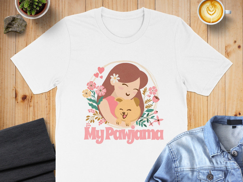 Cute Girl and Dog Cartoon My Pawjama T-shirt