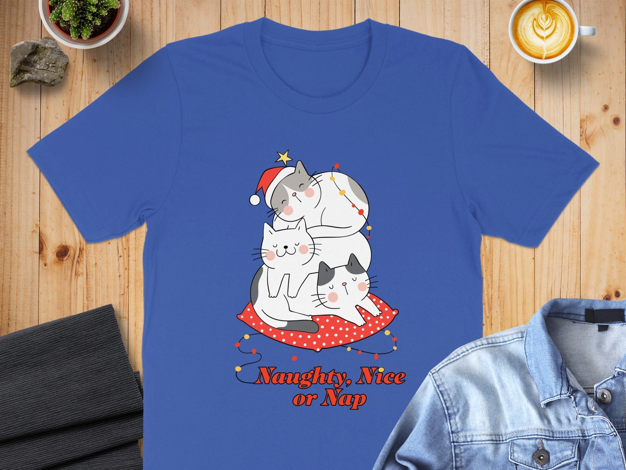 Naughty Nice or Nap Cute Cats Graphic T-Shirt