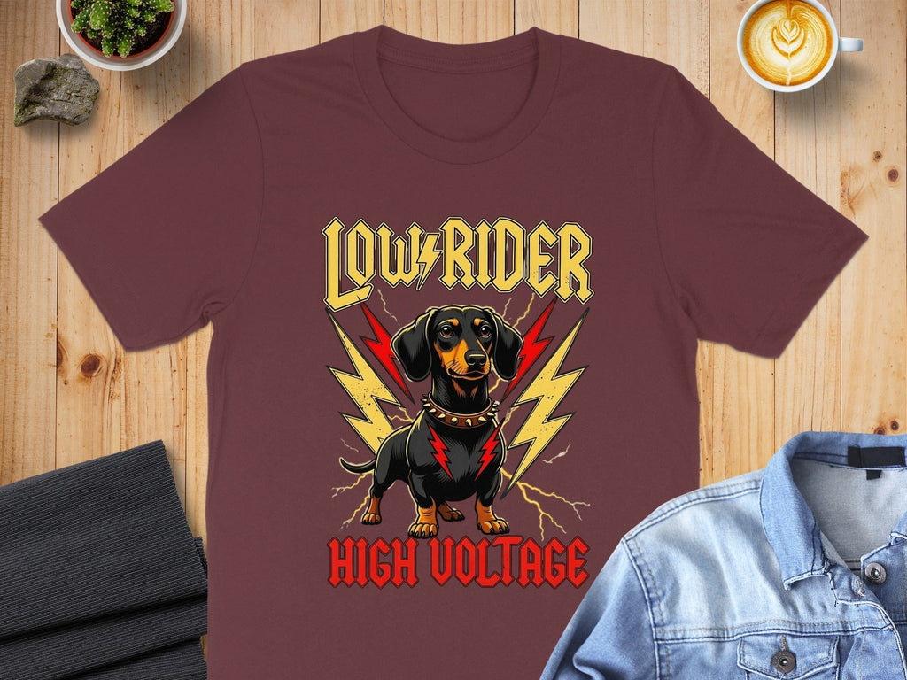 Low Rider High Voltage Dachshund Graphic T-shirt