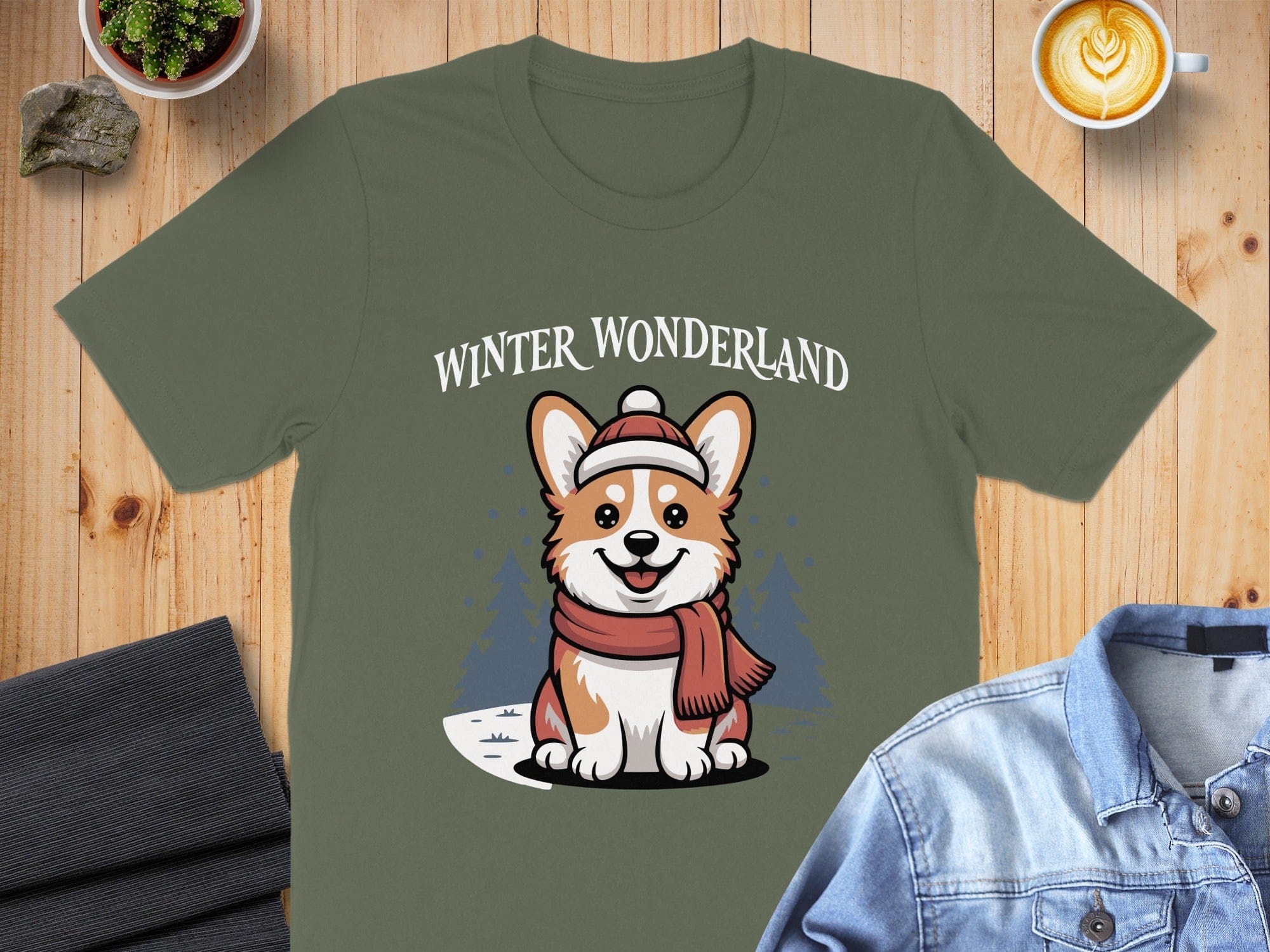 Winter Wonderland Corgi Dog Graphic Tee