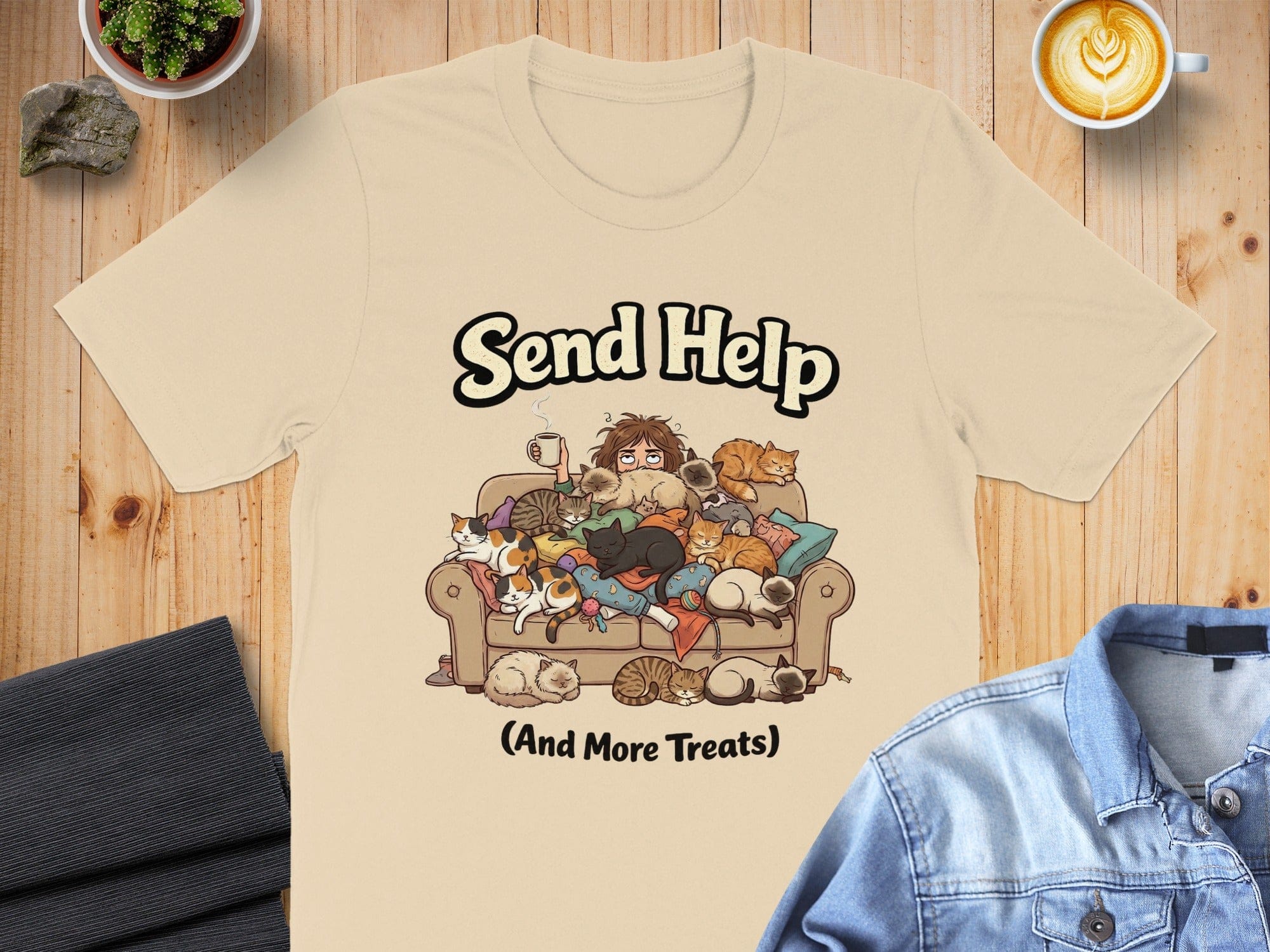 Send Help And More Treats Cute Cat Lover Shirt