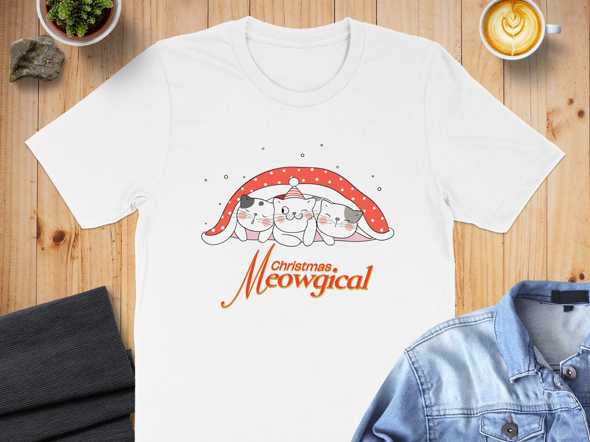 Christmas Meowgical T-Shirt with Cats Design