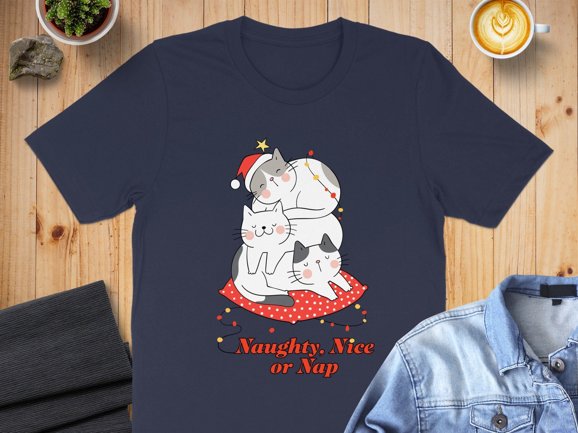 Naughty Nice or Nap Cats Graphic T-shirt