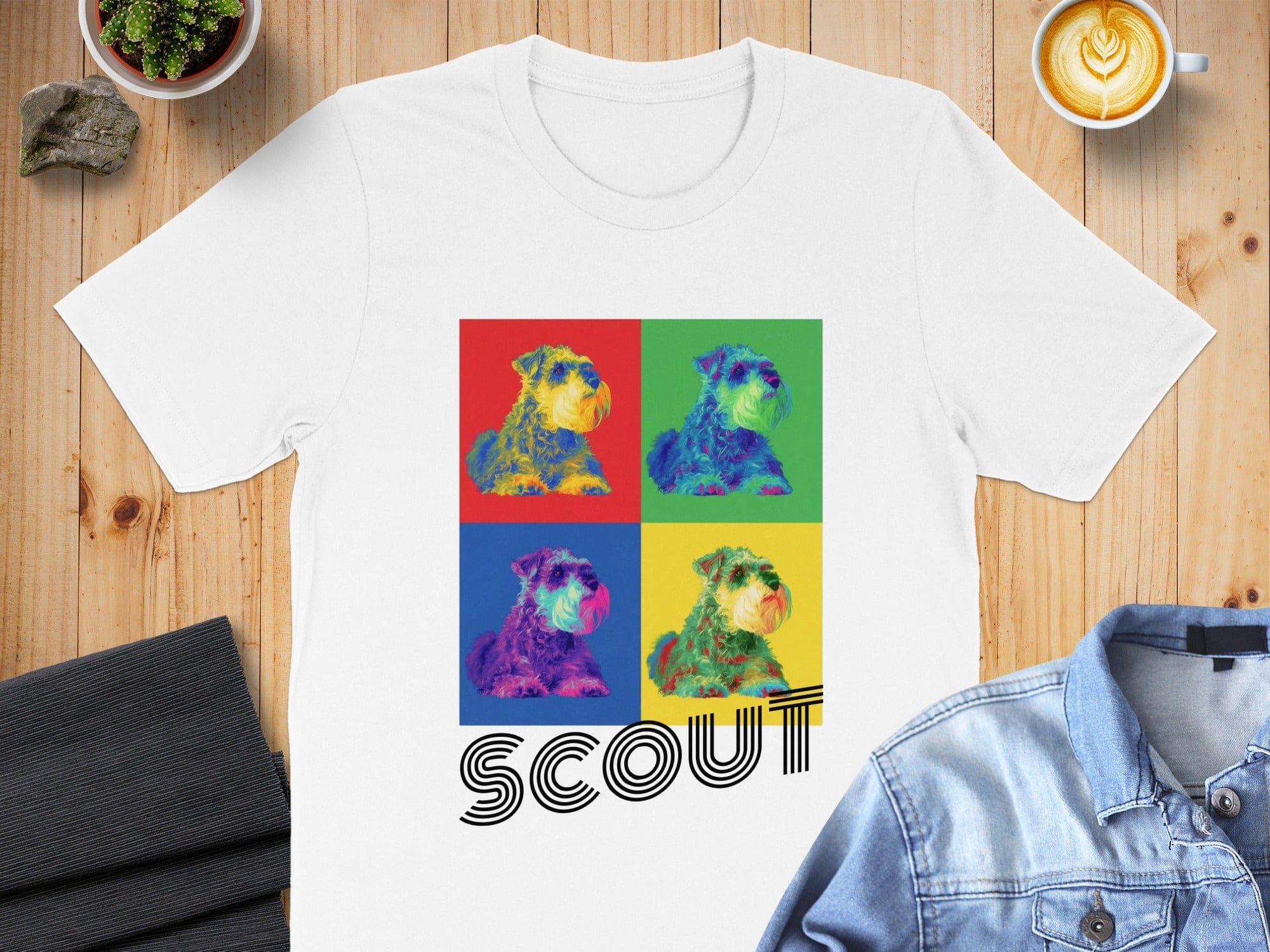 Colorful Pop Art Dog Design Scout T-Shirt