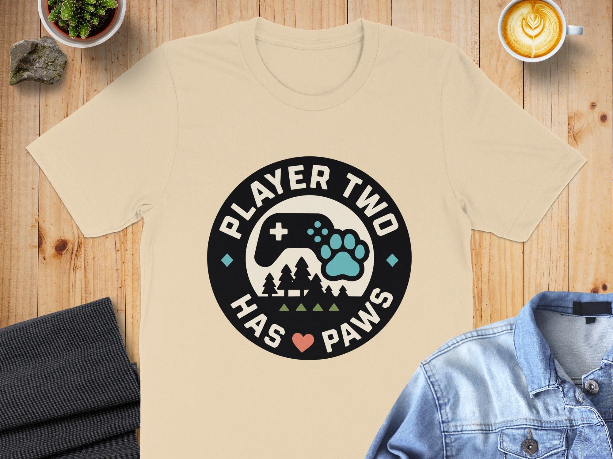Player Two Has Paws Gaming Graphic Tee
