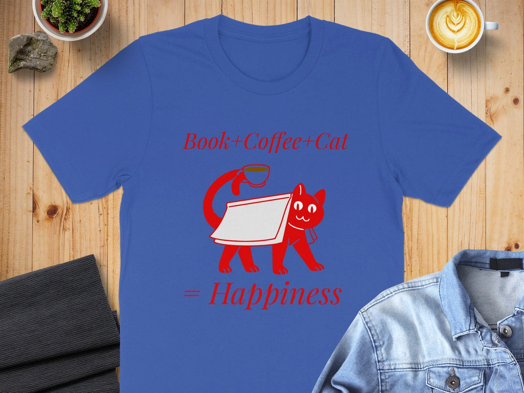 Book Coffee Cat Equals Happiness T-Shirt