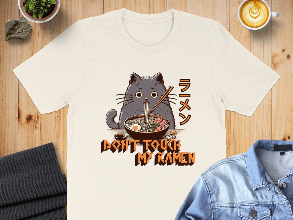 Don't Touch My Ramen Cat Graphic T-Shirt