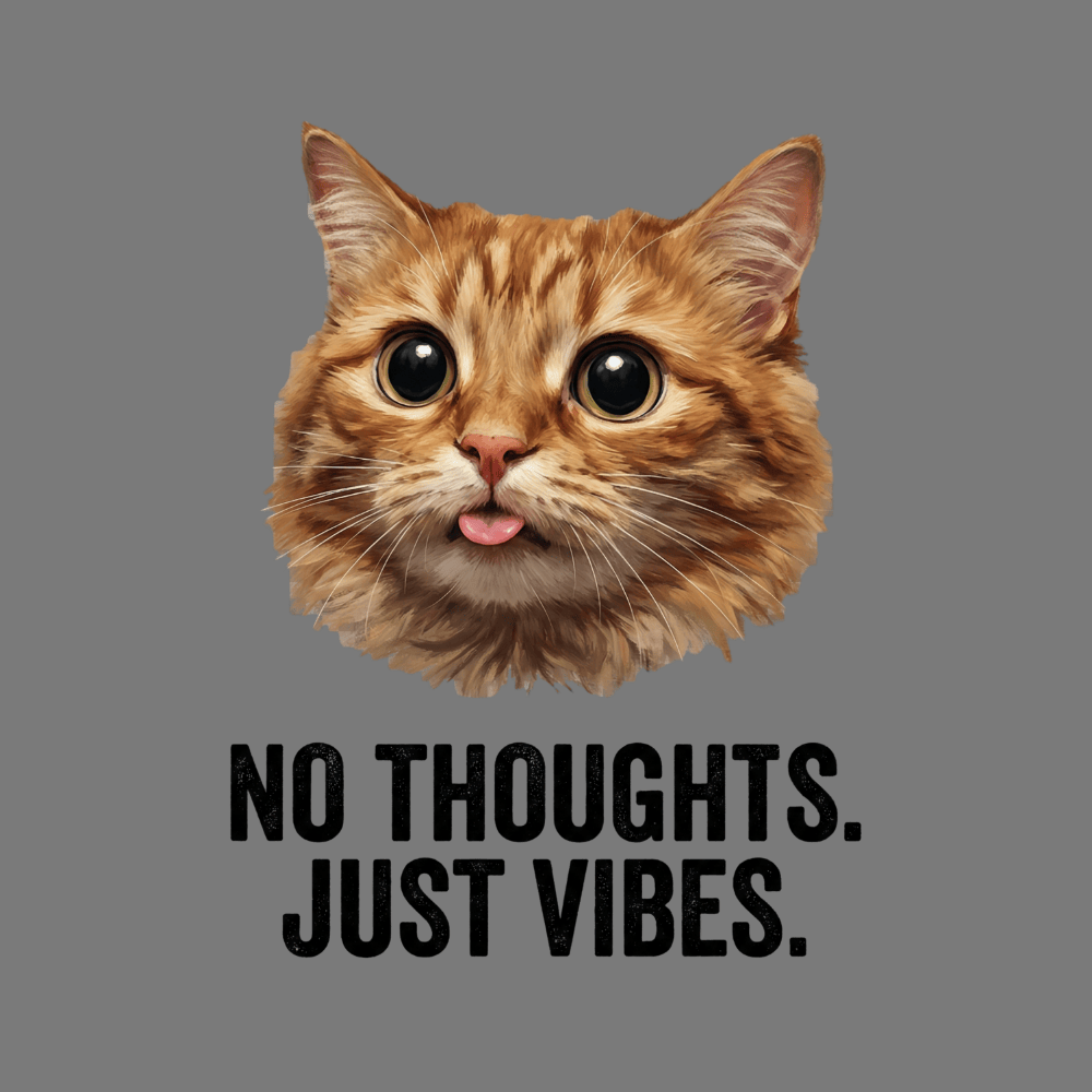 Orange Tabby No Thoughts Just Vibes T-Shirt