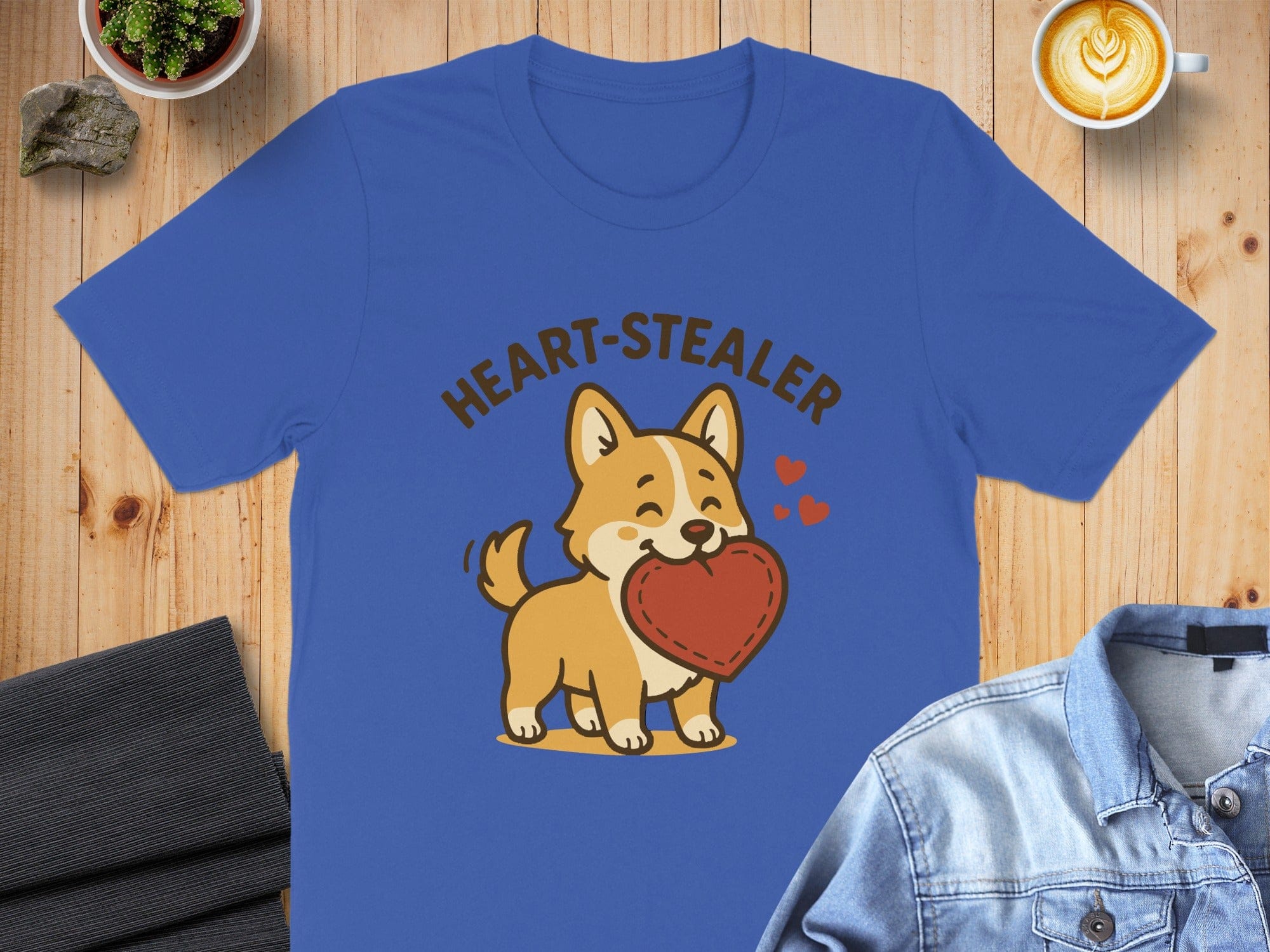 Heart-Stealer Cute Dog Blue Love Shirt