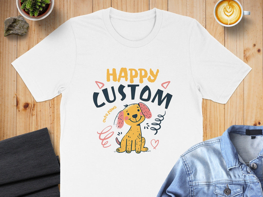 Happy Custom Cute Puppy T-Shirt for Pet Lovers