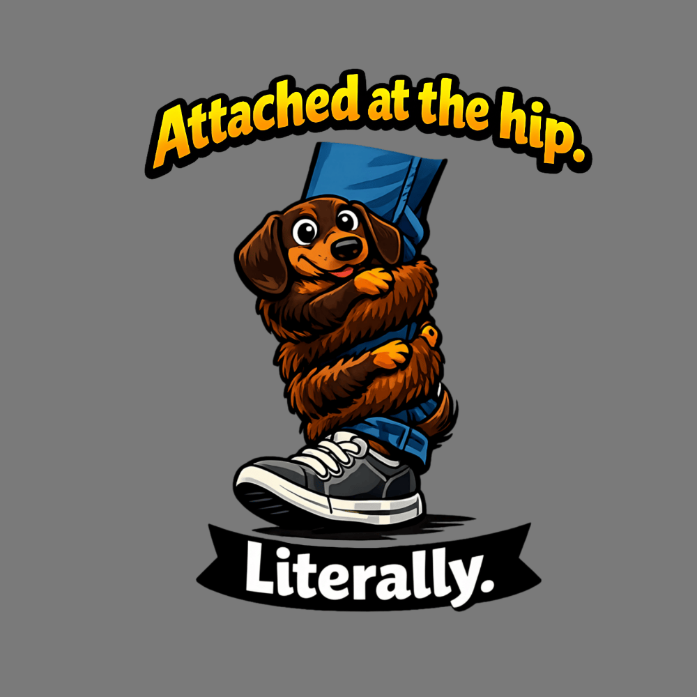 Attached at the hip Literally graphic print