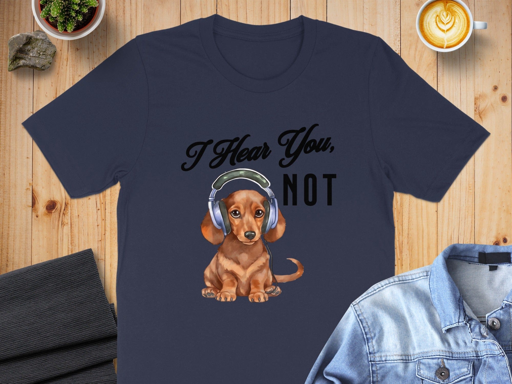 I Hear You Not Cute Dog with Headphones T-Shirt