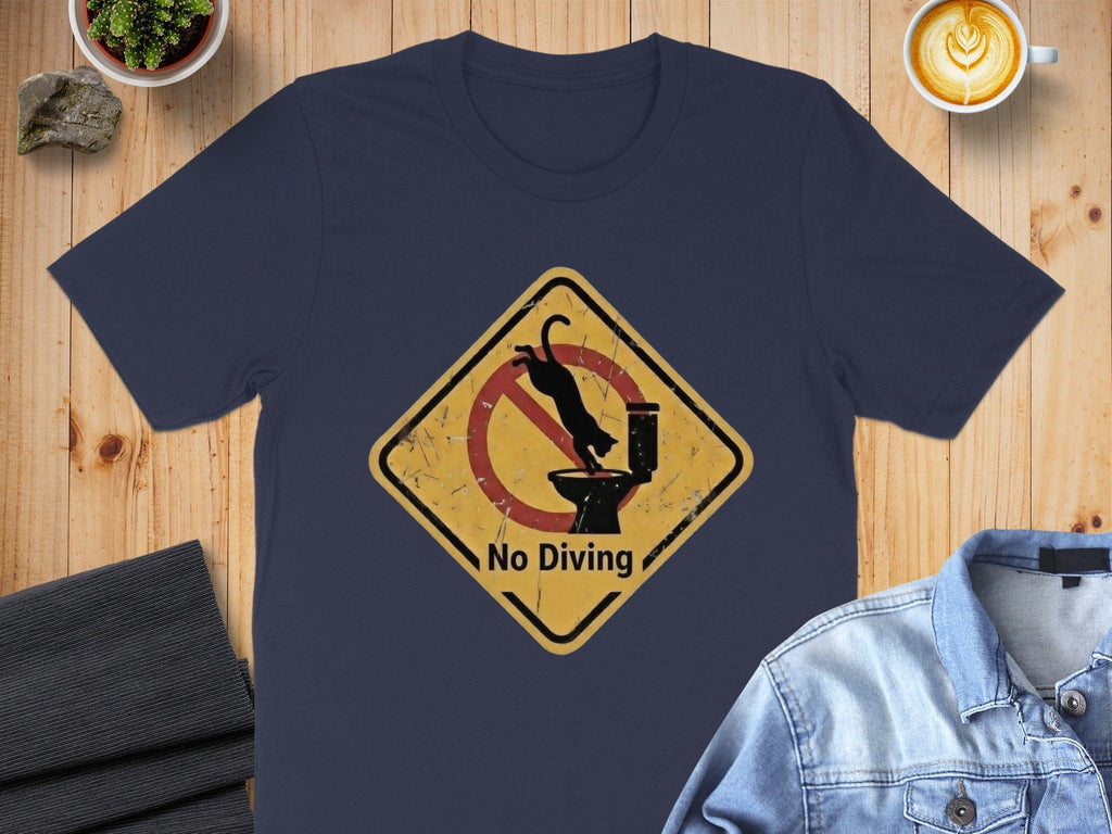 No Diving Funny Warning Sign Graphic T-shirt Product
