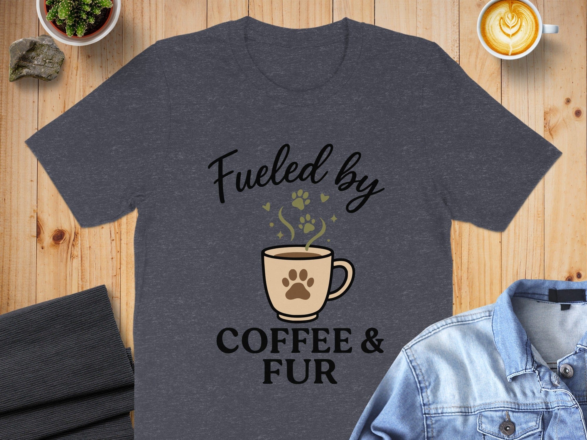 Fueled by Coffee and Fur Graphic T-Shirt
