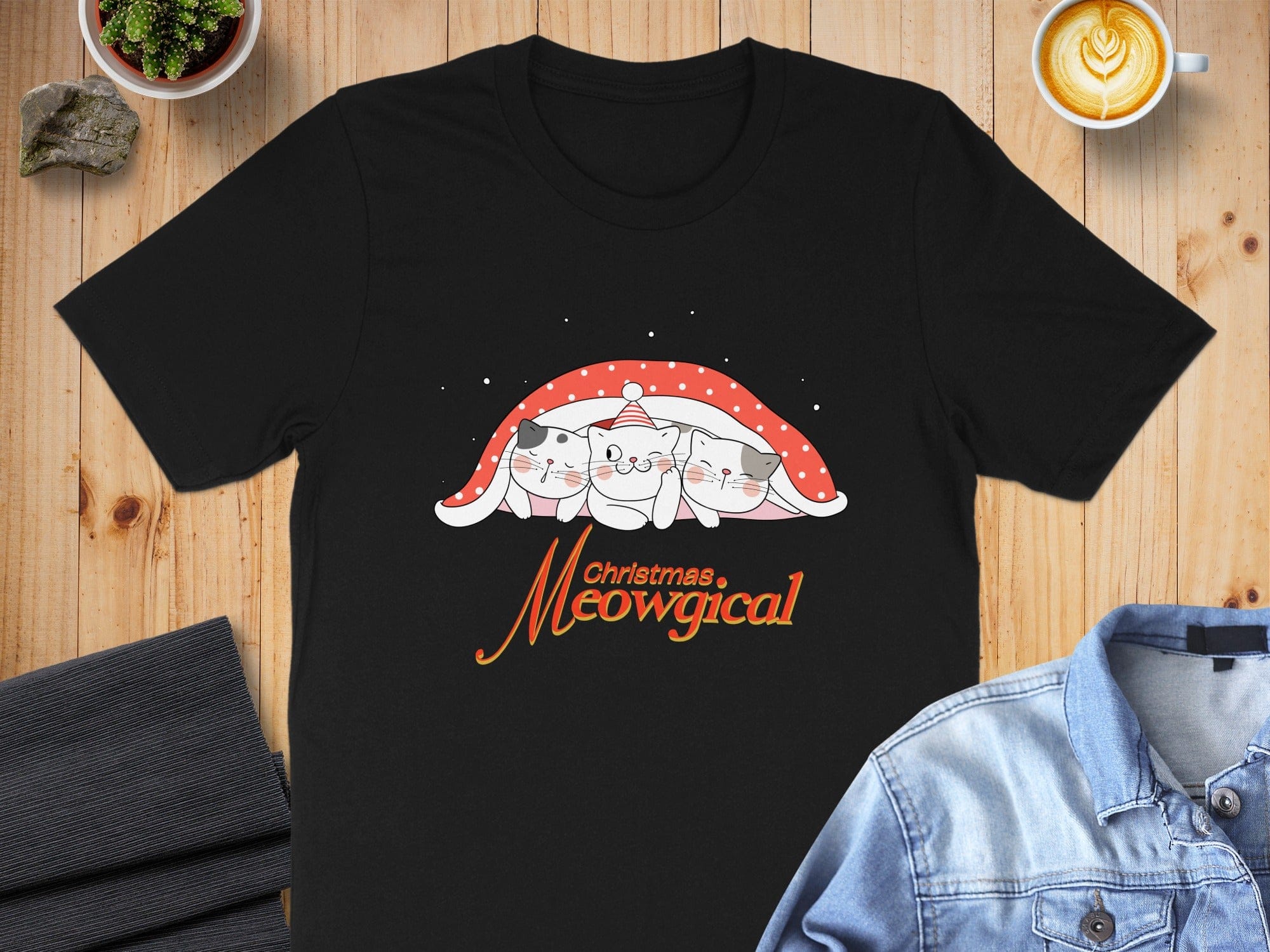 Adorable Christmas Meowgical Cats Graphic Shirt