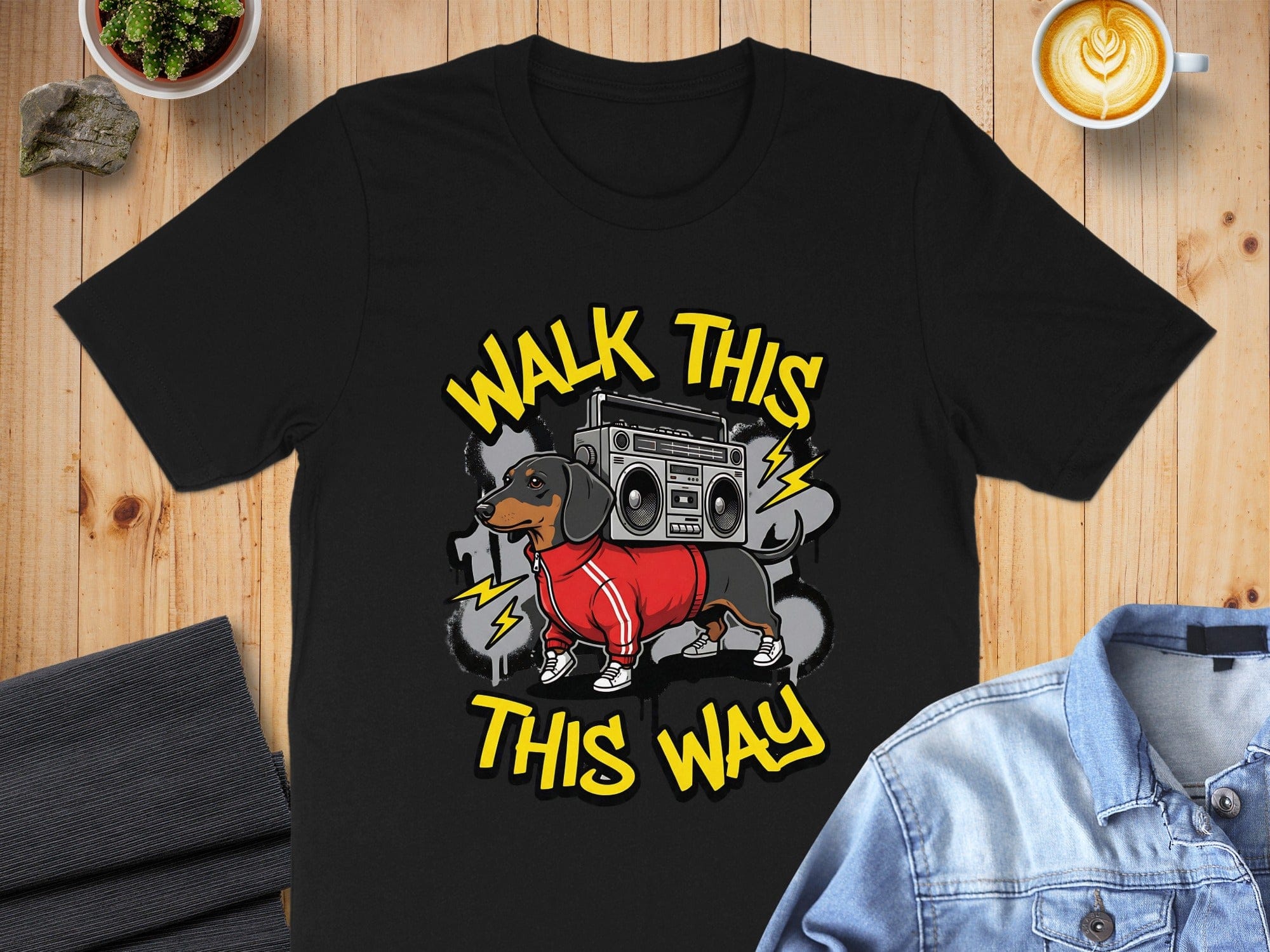 Walk This Way Graphic Tee with Fun Dachshund Design