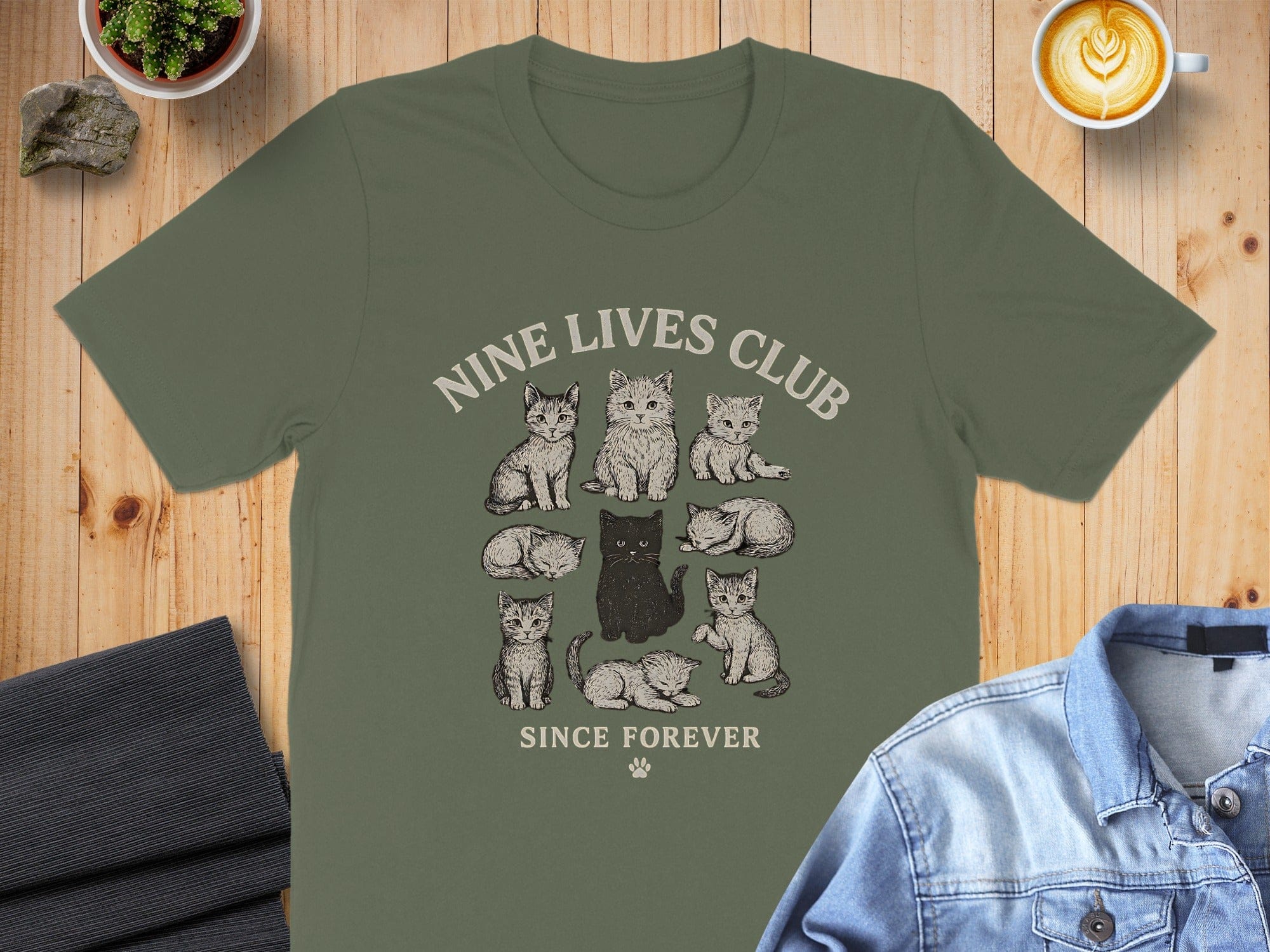 Nine Lives Club Since Forever Cat Lovers T-Shirt
