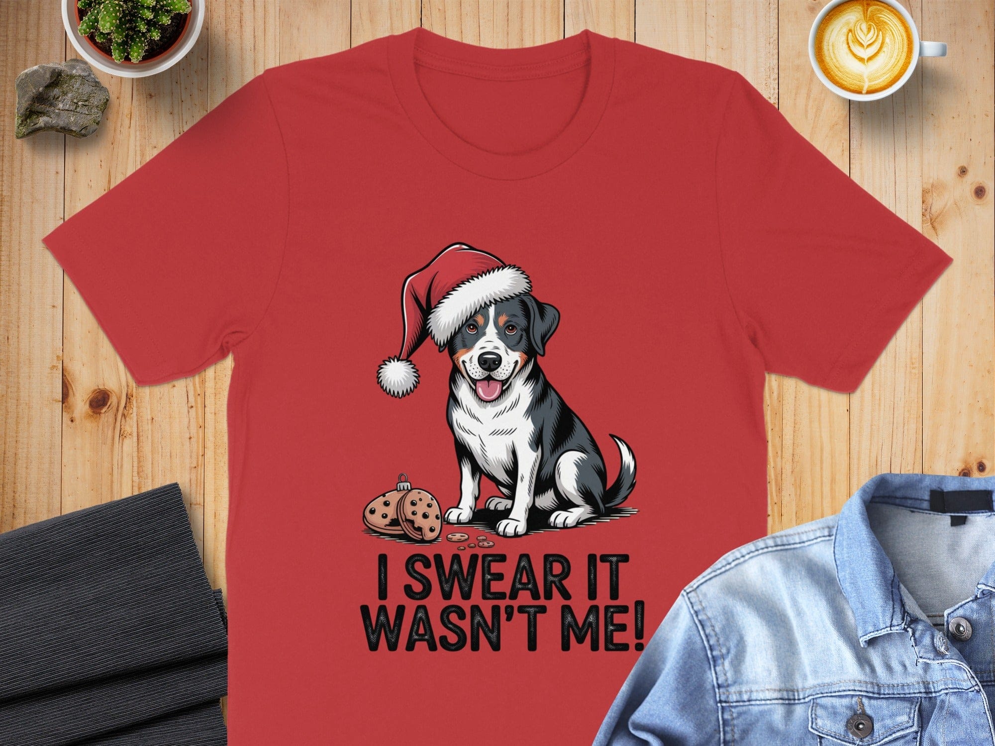 I Swear It Wasn't Me Cute Dog Christmas Tee