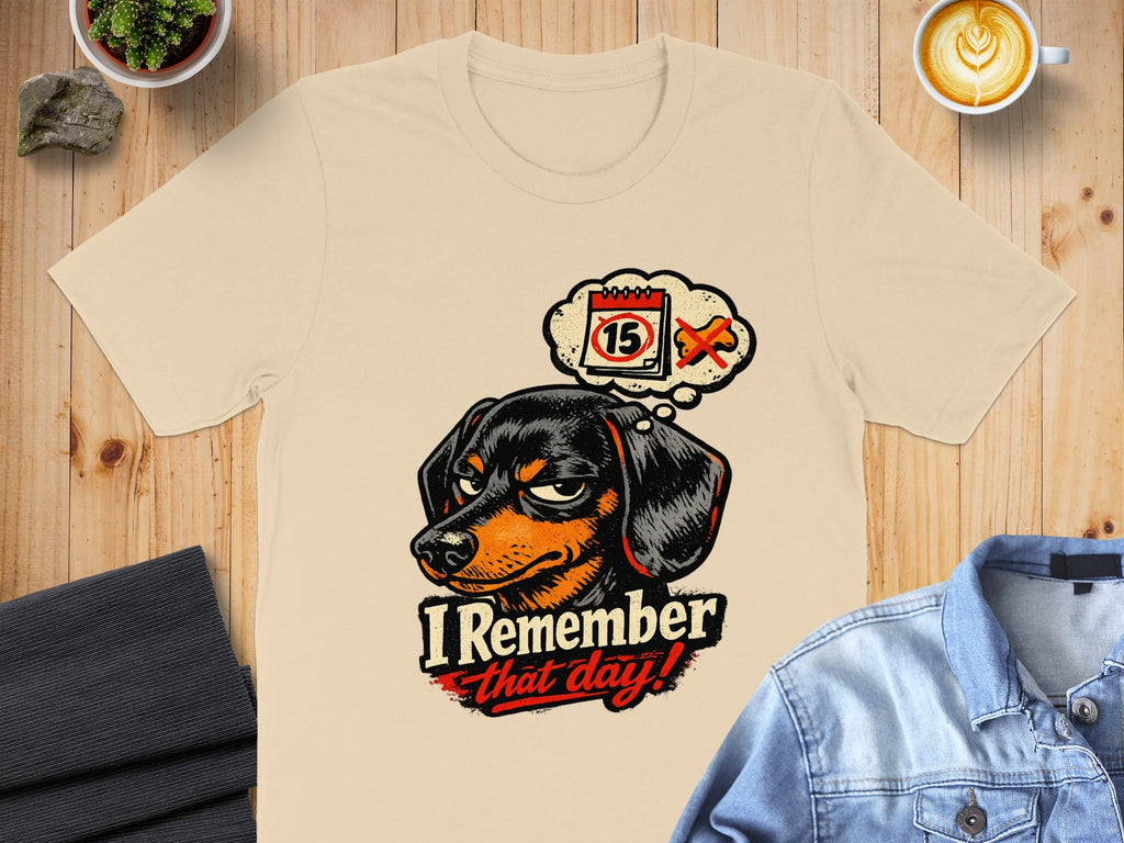 I Remember That Day Dog on Beige T-shirt Product