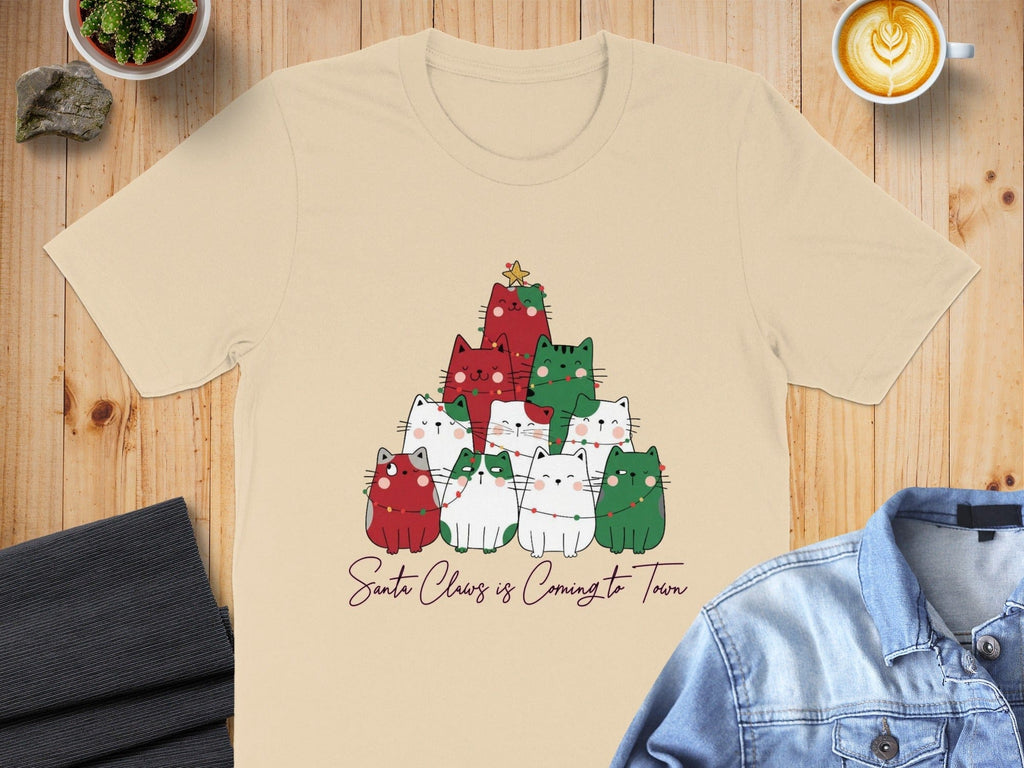 Santa Claws is Coming to Town Cats Shirt