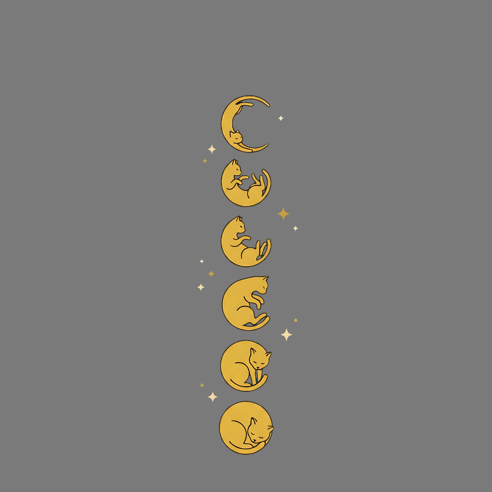 Sleeping Moon Cats Vertical Pattern design product