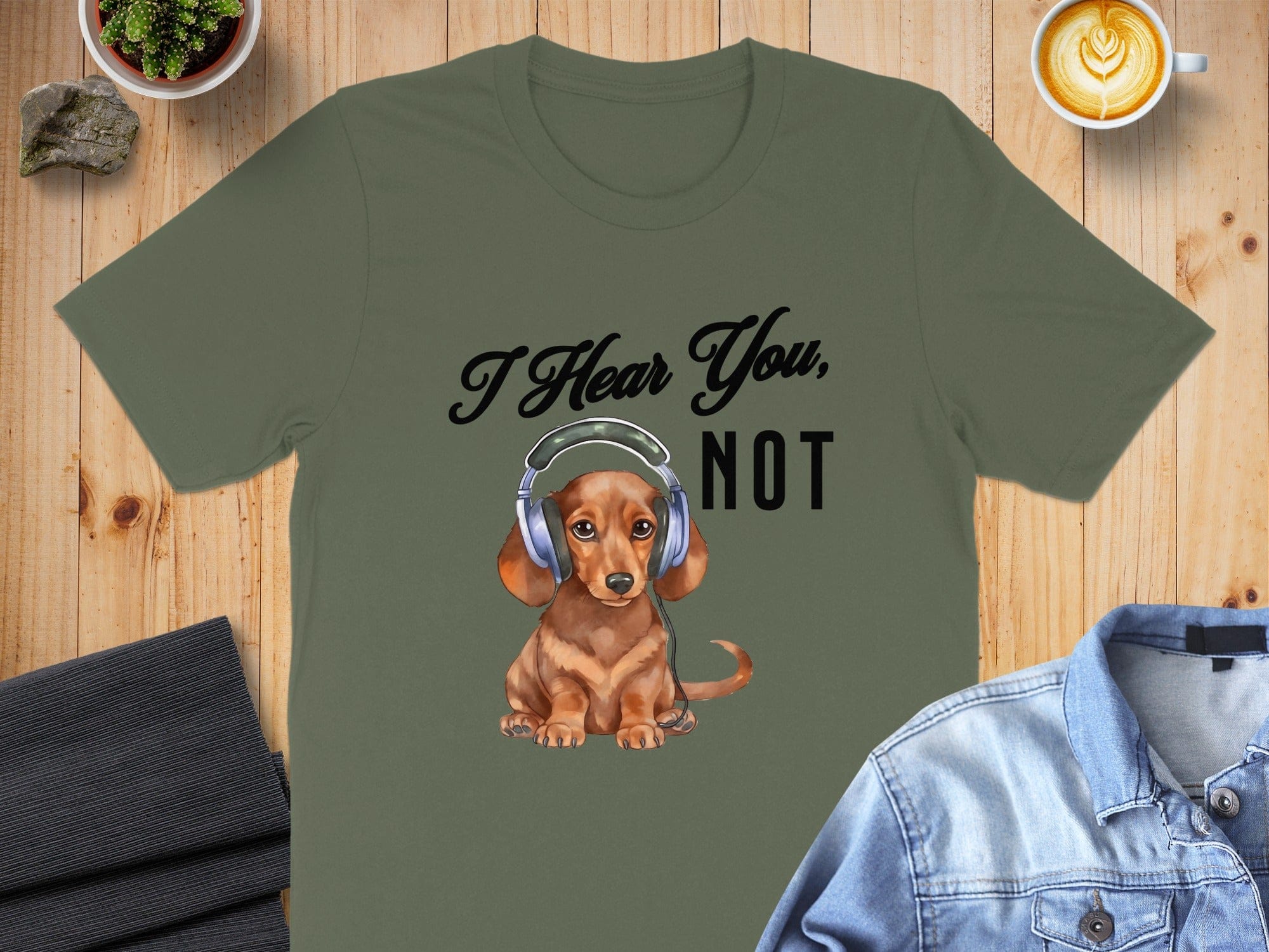 Cute Puppy With Headphones I Hear You Not T-shirt