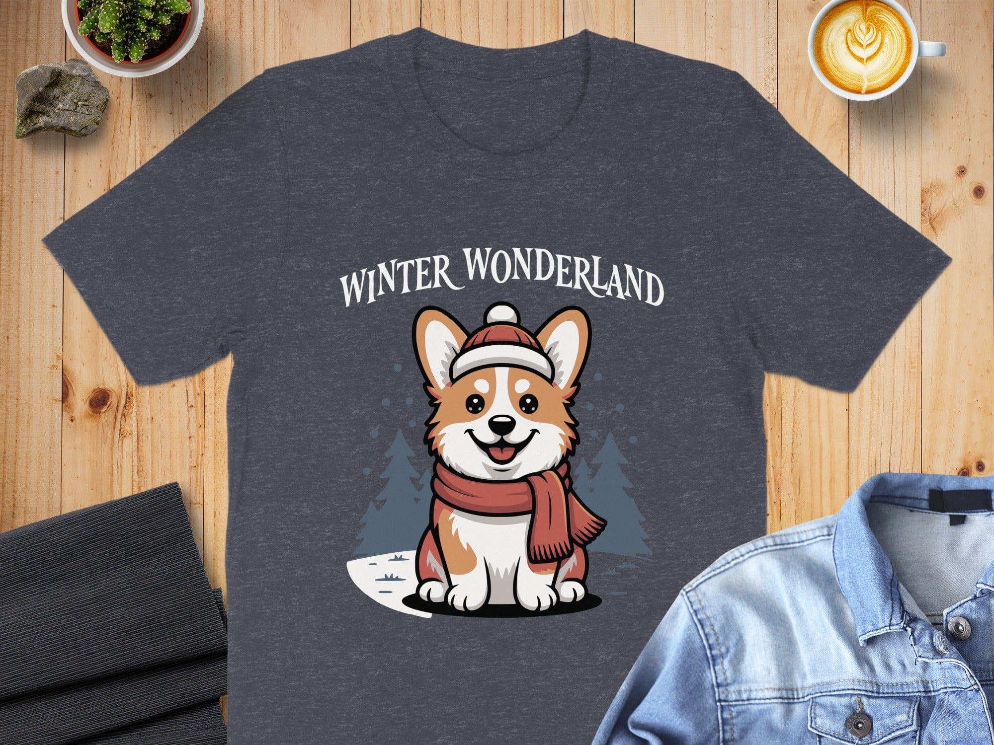 Adorable Corgi Winter Wonderland Graphic Tee