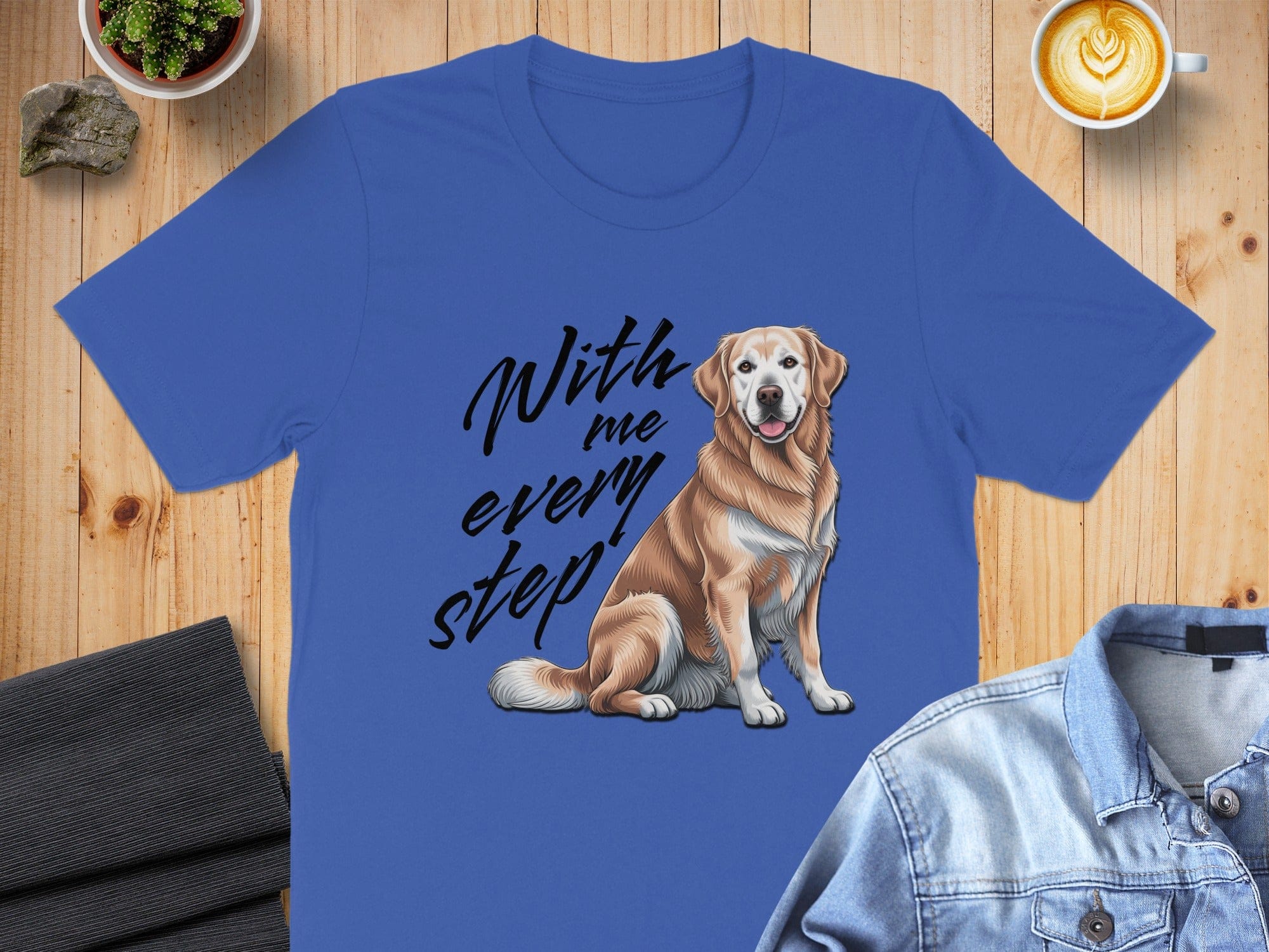 With me every step graphic cartoon t-shirt