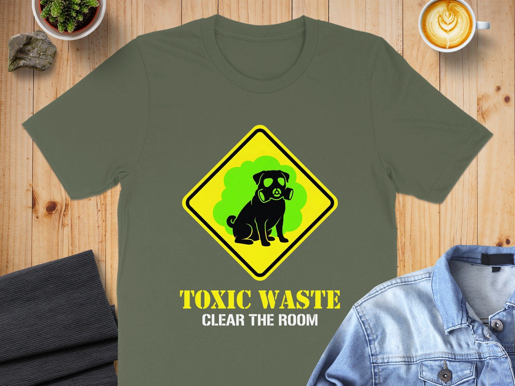 Toxic Waste Clear The Room Funny Dog T-Shirt