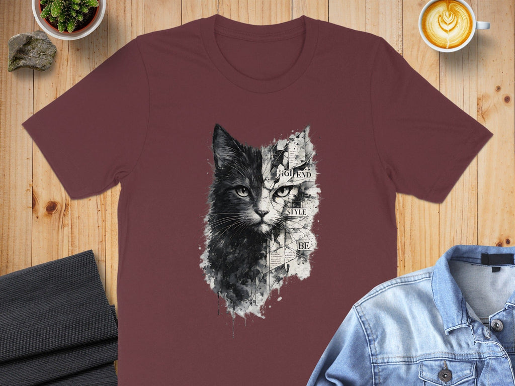 High-End Style Be Cat Artwork T-Shirt
