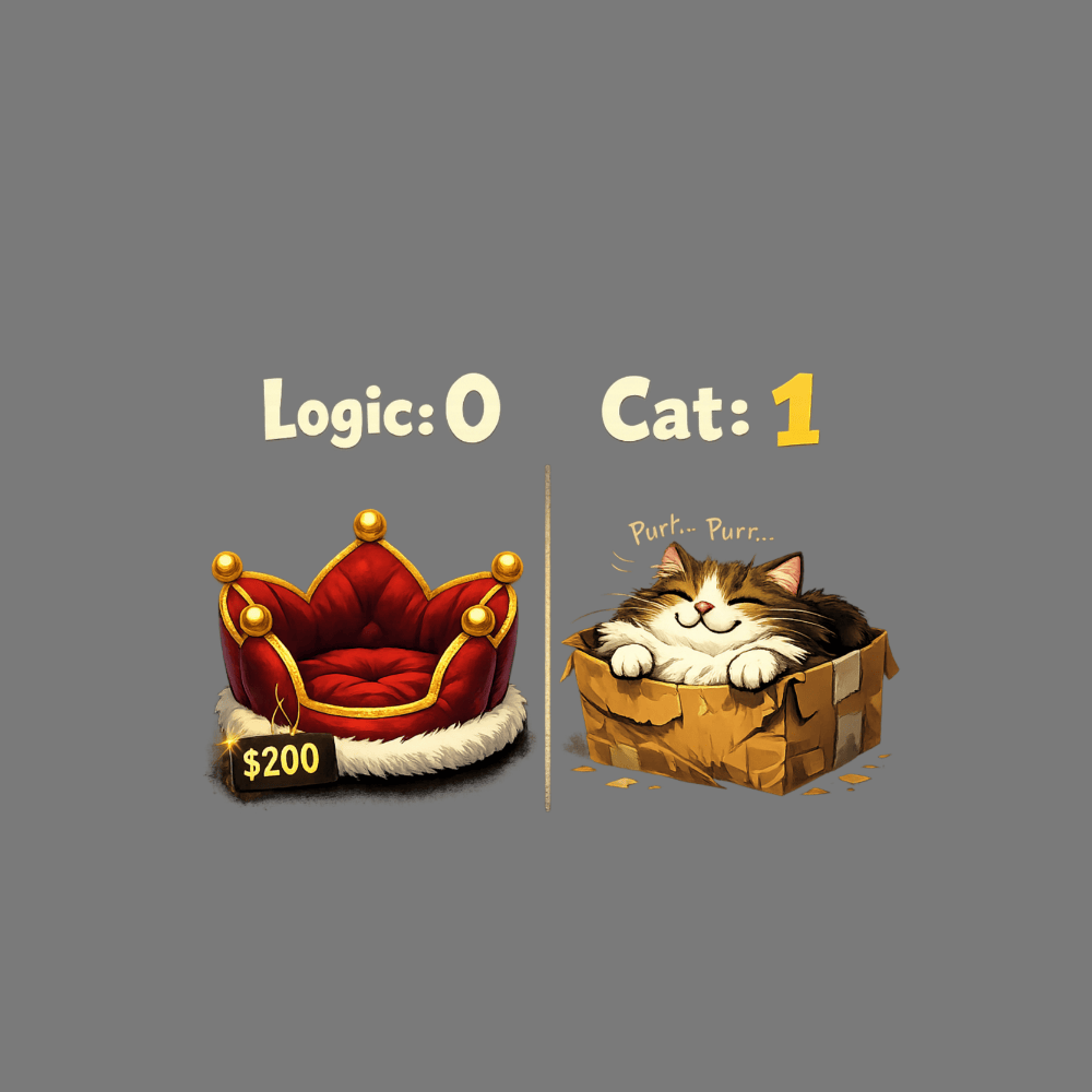 Logic 0 Cat 1 Funny Cat Meme Poster for Cat Lovers
