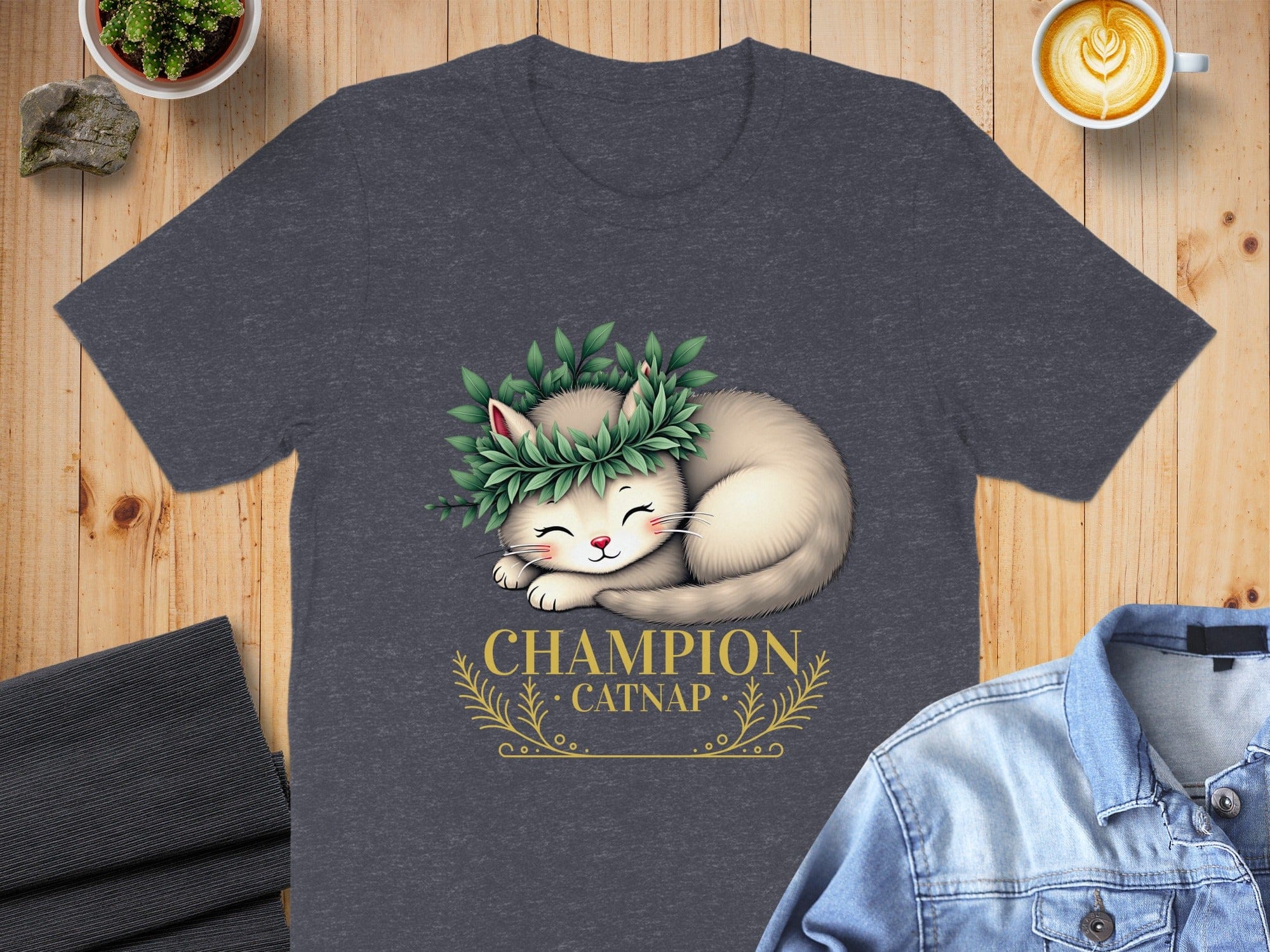 Champion Catnap Cute Sleeping Cat Graphic T-Shirt