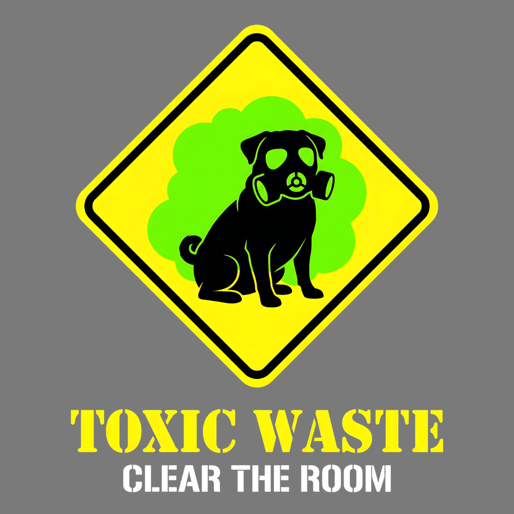 Toxic Waste Clear The Room Funny Dog Warning Sign