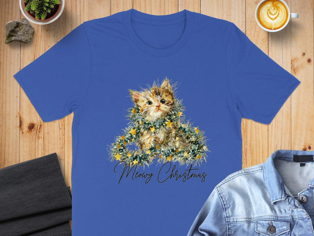 Merry Christmas Cat Graphic Tee Product