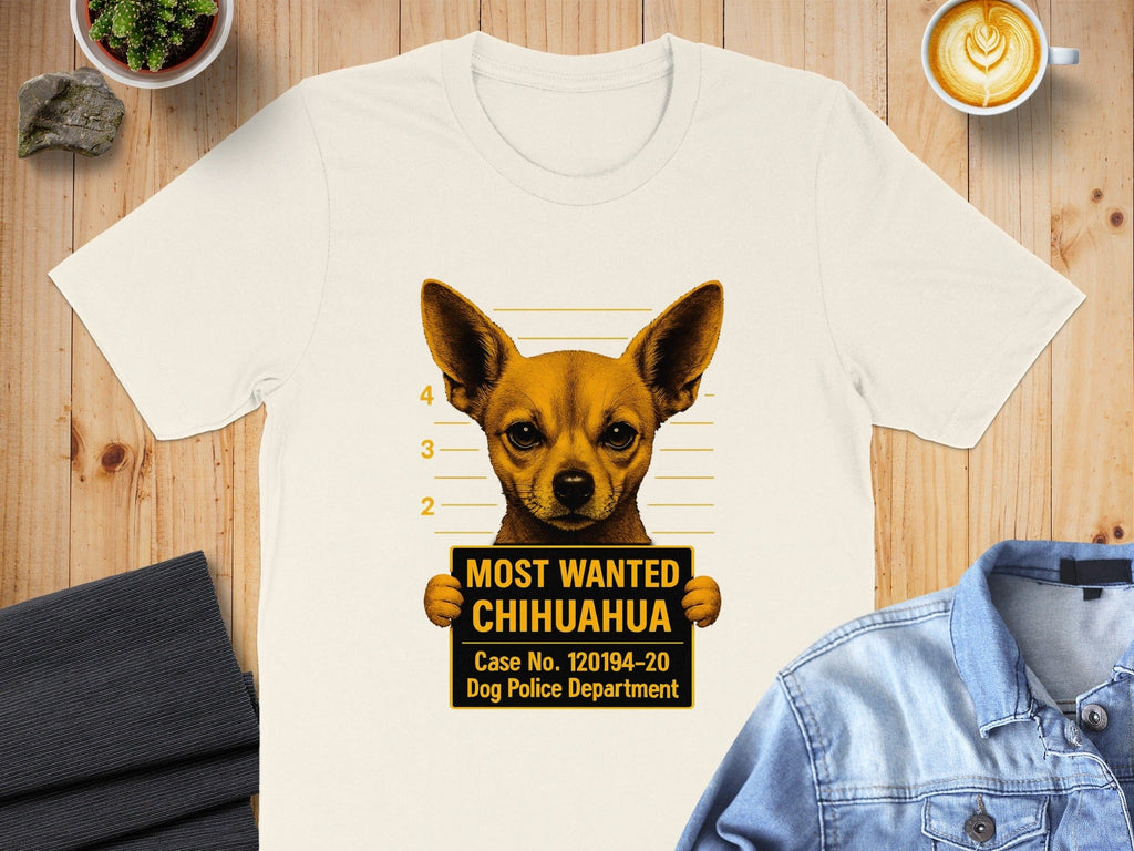 Most Wanted Chihuahua Funny Dog Mugshot T-shirt