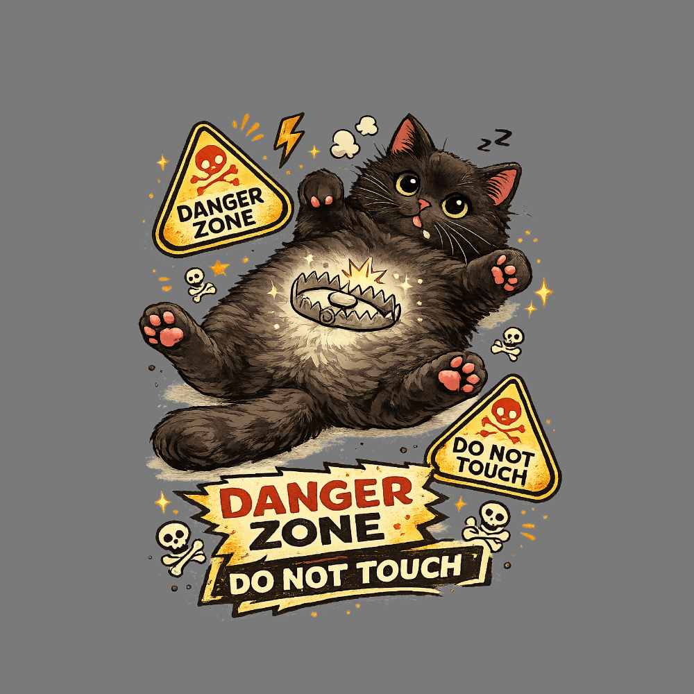 Danger Zone Do Not Touch Cat Warning Graphic Product