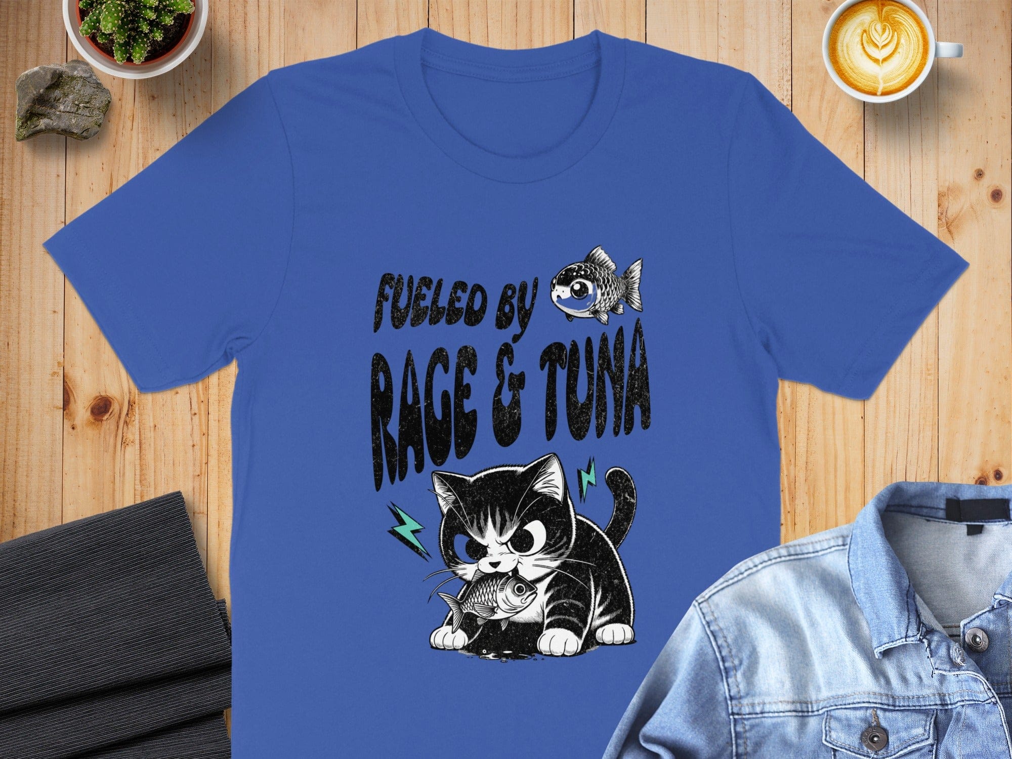 Fueled by Rage and Tuna Cat Graphic Shirt for Cat Lovers